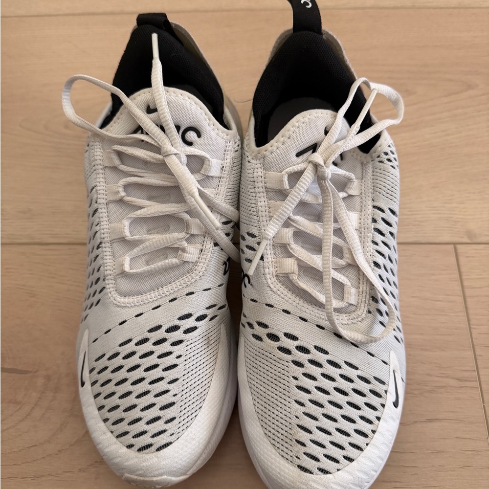 Nike White and Black Mesh Athletic Shoes